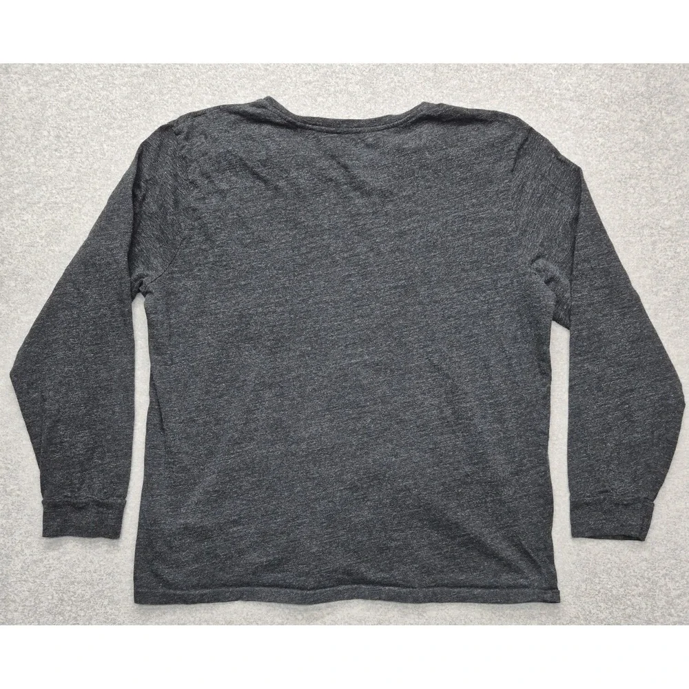 Polo Ralph Lauren Shirt Mens XL Charcoal Gray Cotton V-Neck Long Sleeve EUC